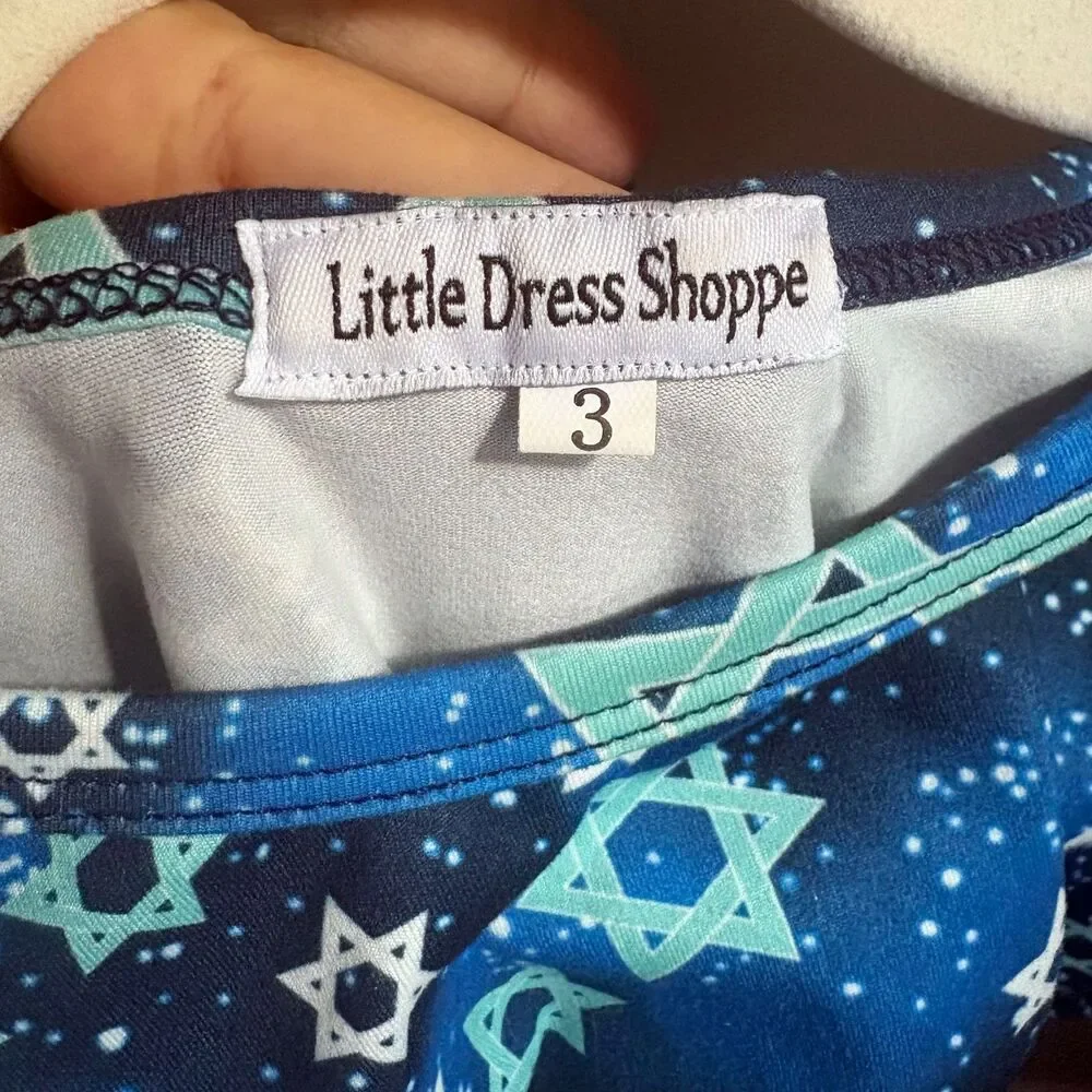 Handmade Twirly Star of David Skater Dress for Jewish Holidays